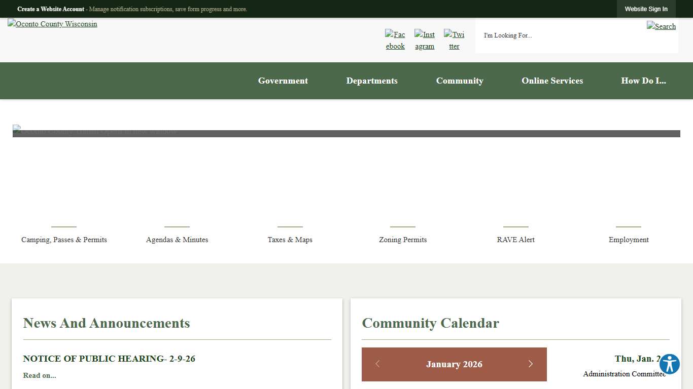 Oconto County, WI Official Website